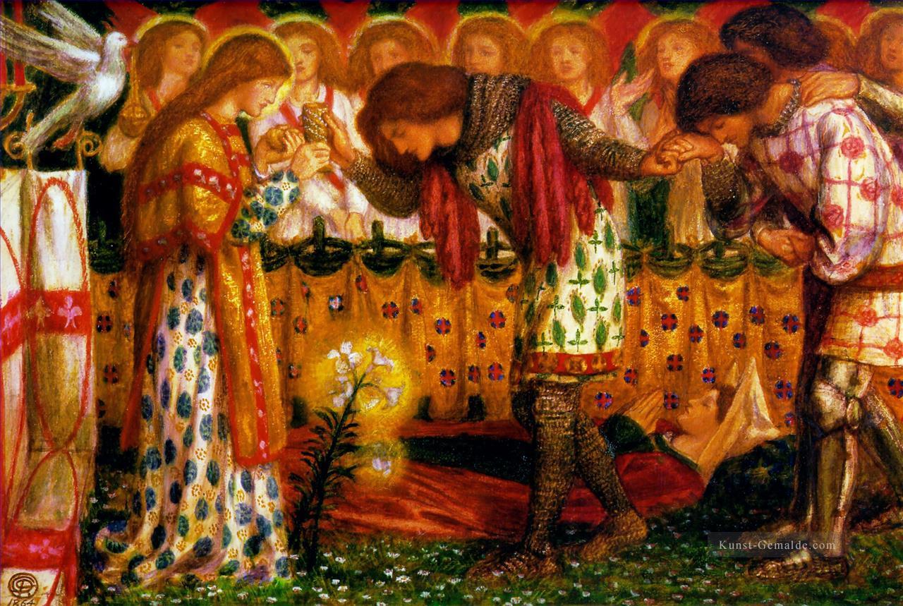 Sir Galahad Präraffaeliten Bruderschaft Dante Gabriel Rossetti Ölgemälde
